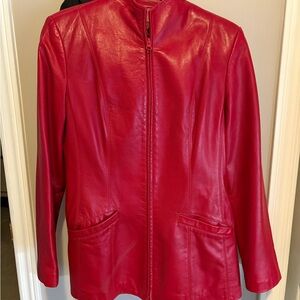 Danier Vibrant Red Leather Jacket